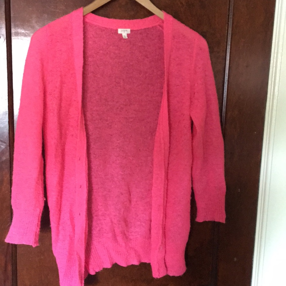 J crew wool 3/4 sleeve cardigan.